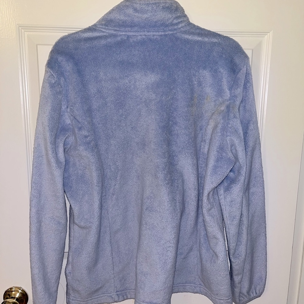 Light blue zip up jacket. Only worn a few times. Can be for women or kids.